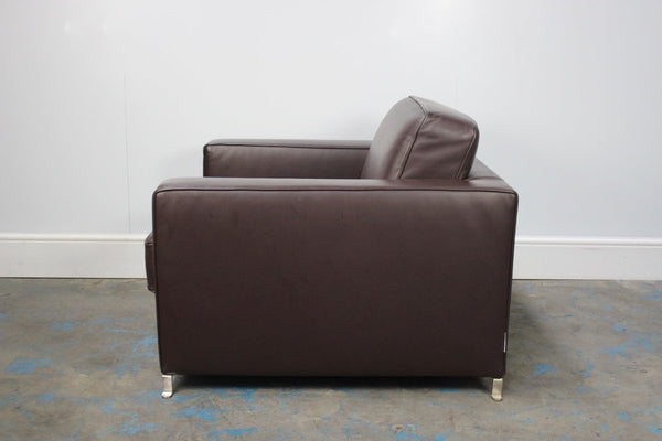 Flexform Bob Movement Armchair in Dark Brown Leather @ REHAUS