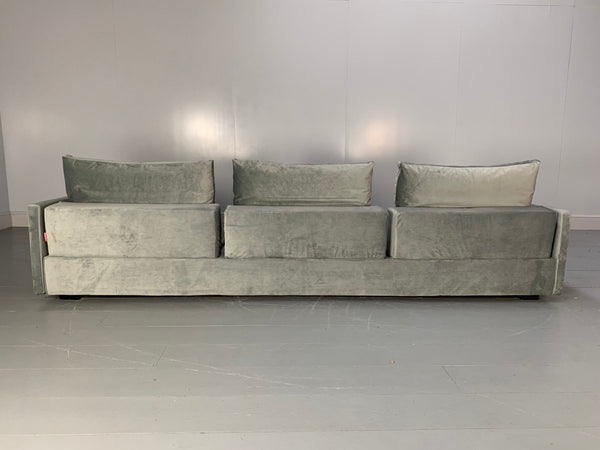 Flexform Resort Sofa - in Silver Grey Velvet Fabric @ REHAUS
