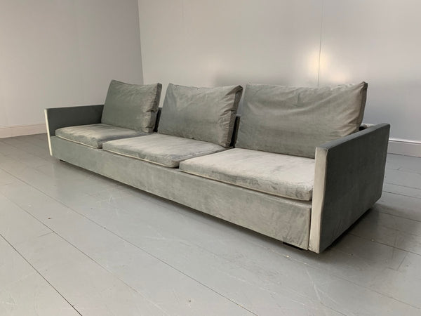 Flexform Resort Sofa - in Silver Grey Velvet Fabric @ REHAUS