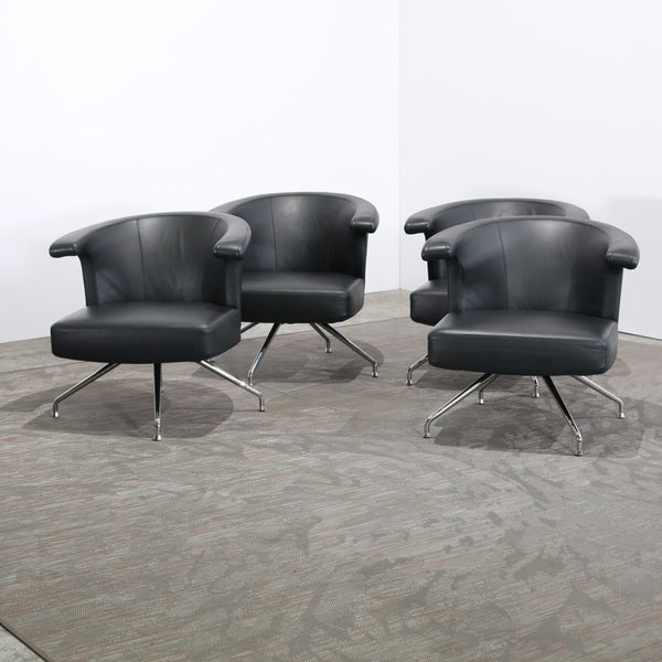 Frighetto Leather Swivel Chair, Set of Four @ REHAUS