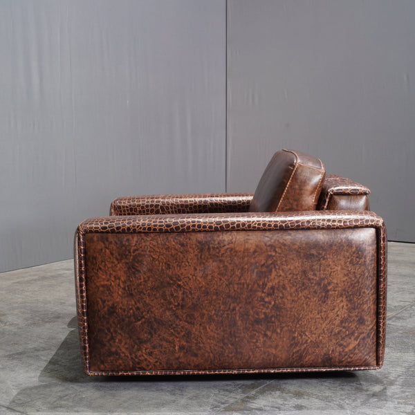 Gamma Arredamenti Brown Crocodile Leather Kelly Armchair @ REHAUS