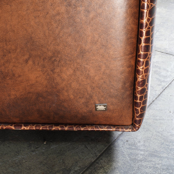 Gamma Arredamenti Brown Crocodile Leather Kelly Armchair @ REHAUS