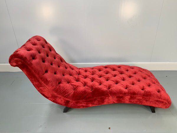 George Smith Chaise - Brewster - Chaise in Deep - Red Italian Velvet @ REHAUS