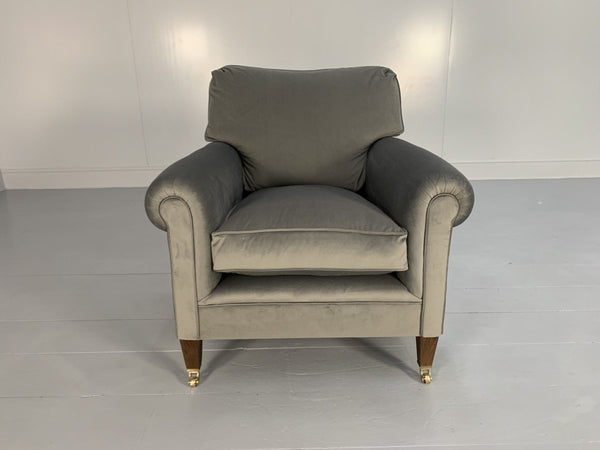 George Smith Signature Armchair - In Pale Grey Ralph Lauren Velvet @ REHAUS