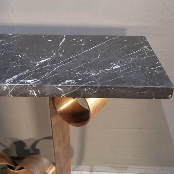 Gordon Watson Wrought Iron & Marble Console by Paul Belvoir @ REHAUS