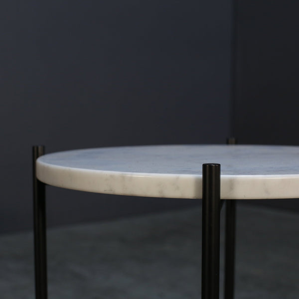 Gubi TS Side Table with White Carrara Marble Top @ REHAUS