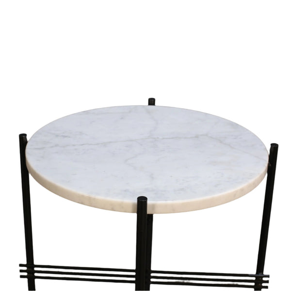 Gubi TS Side Table with White Carrara Marble Top @ REHAUS