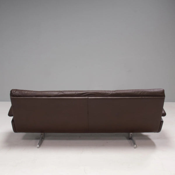 Howard Keith Vintage Brown Leather Sofa & Footstool - REHAUS - Howard Keith