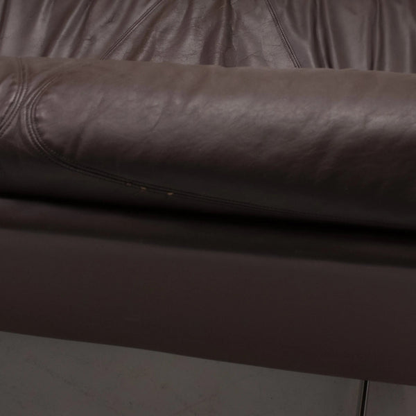 Howard Keith Vintage Brown Leather Sofa & Footstool - REHAUS - Howard Keith