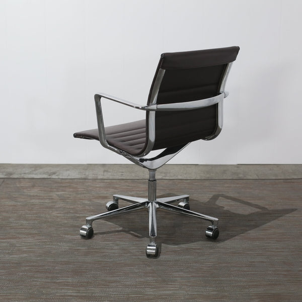 ICF Brown Leather and Aluminium Una Office Chair @ REHAUS