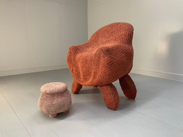 Jordyn Rachel Gardiner Udder Armchair & Stool - In Crochet Cotton Yarn @ REHAUS