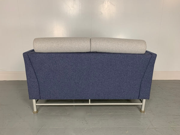 Knoll East Side Sofa by Ettore Sottsass in Blue and Grey Wool @ REHAUS