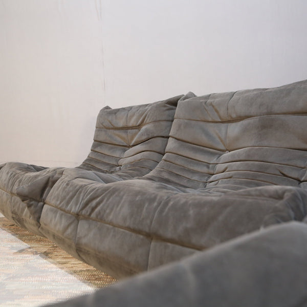 Ligne Roset Alcantara Grey Togo Two Seater Sofa by Michel Ducaroy @ REHAUS