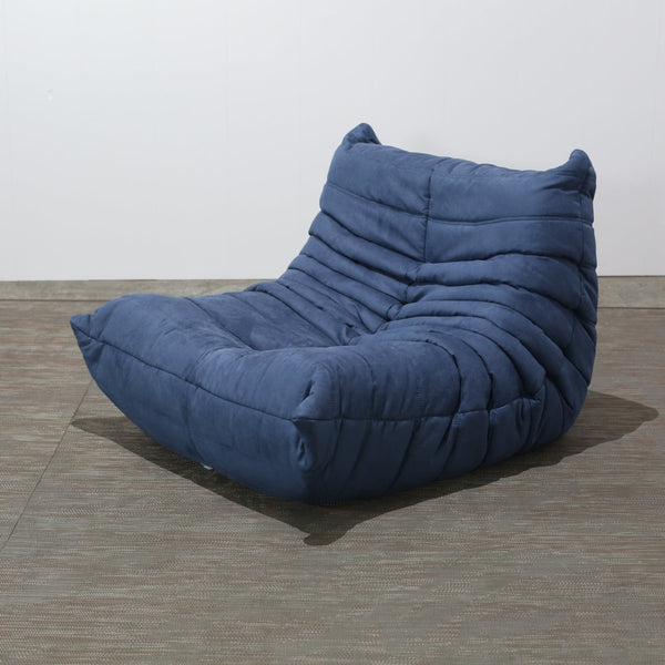 Ligne Roset Blue Togo Armchair and Footstool by Michel Ducaroy, Set of Two @ REHAUS