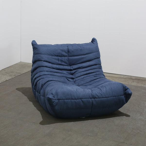 Ligne Roset Blue Togo Armchair and Footstool by Michel Ducaroy, Set of Two @ REHAUS