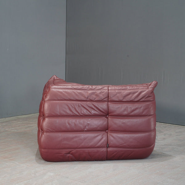 Ligne Roset Burgundy Leather Togo Corner Sofa by Michel Ducaroy @ REHAUS