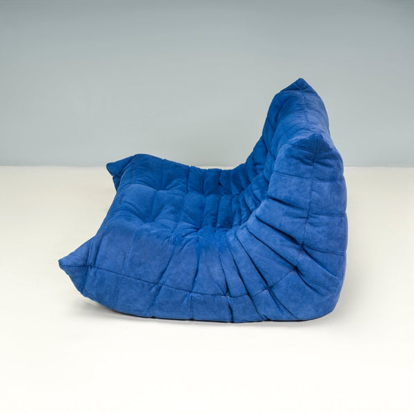 Ligne Roset by Michel Ducaroy Blue Alcantara Fabric Togo Sofas, Set of Five @ REHAUS