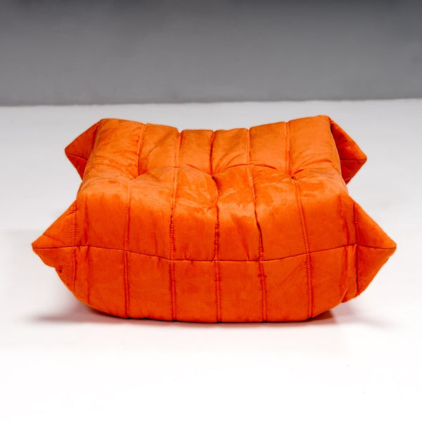 Ligne Roset by Michel Ducaroy Togo Orange Armchair and Footstool, Set of Two @ REHAUS