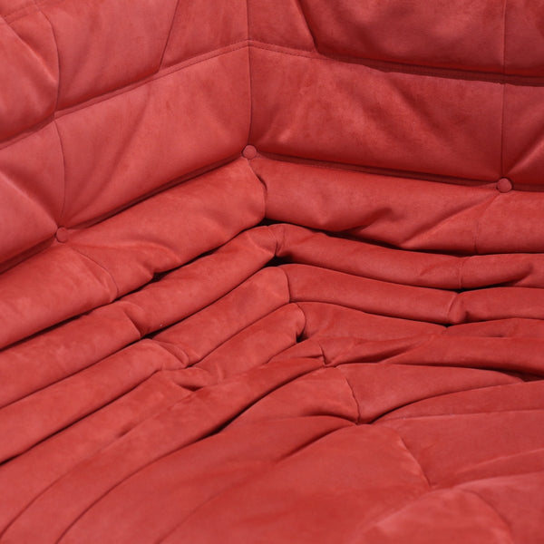 Ligne Roset Orange Modular Togo Sofa and Footstool by Michel Ducaroy, Set of Five @ REHAUS