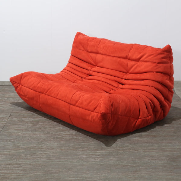 Ligne Roset Orange Modular Togo Sofa and Footstool by Michel Ducaroy, Set of Five @ REHAUS
