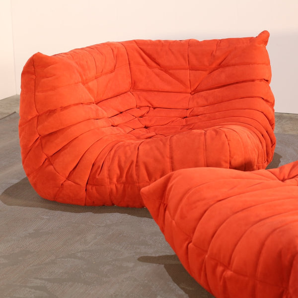 Ligne Roset Orange Togo Corner Sofa and Ottoman by Michel Ducaroy @ REHAUS
