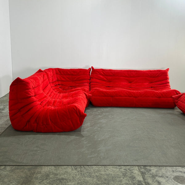 Ligne Roset Red Modular Togo Sofa by Michel Ducaroy, Set of Three @ REHAUS