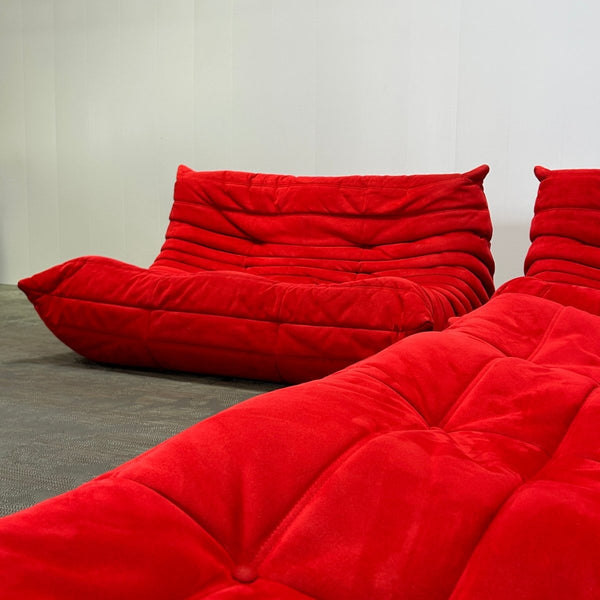 Ligne Roset Red Modular Togo Sofa by Michel Ducaroy, Set of Three @ REHAUS