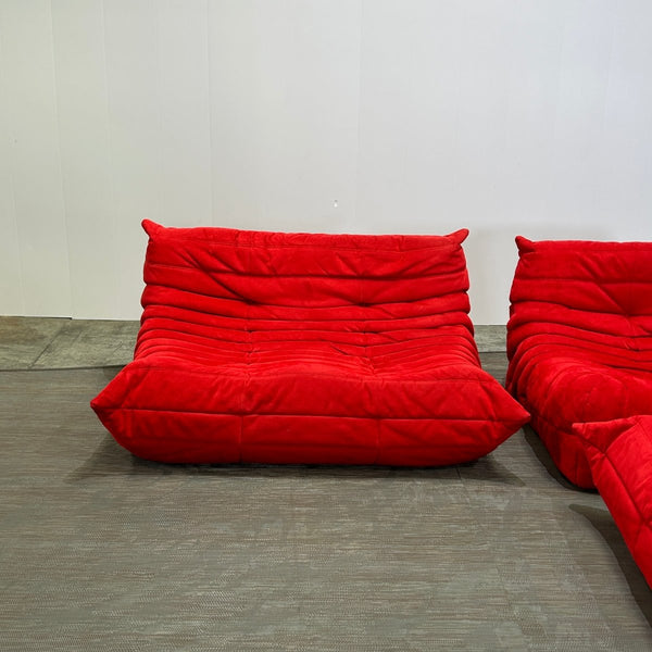Ligne Roset Red Modular Togo Sofa by Michel Ducaroy, Set of Three @ REHAUS