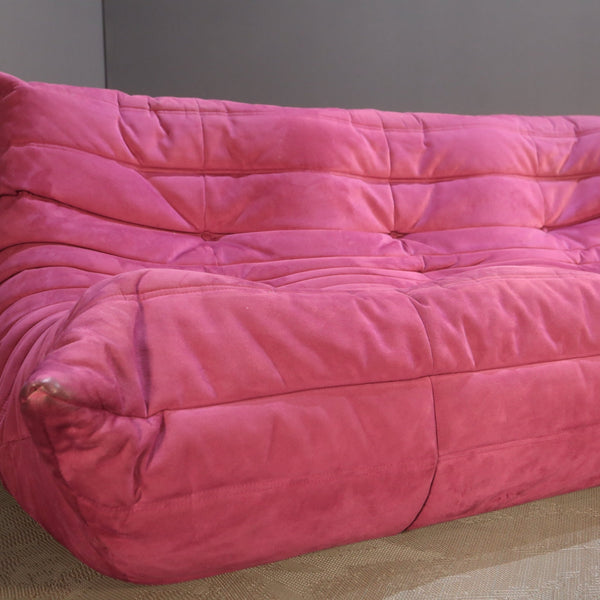 Ligne Roset Three Seater Pink Togo Sofa by Michel Ducaroy @ REHAUS