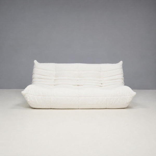 Ligne Roset White Bouclé Togo Three Seater by Michel Ducaroy @ REHAUS