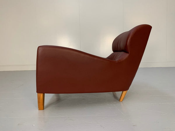 Linley Aston Armchair - In Oxblood Leather @ REHAUS