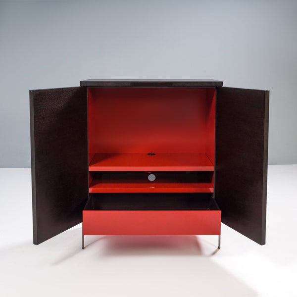 Maxalto B&B Italia Mida Dark Oak and Red Cabinet - REHAUS - Max Alto