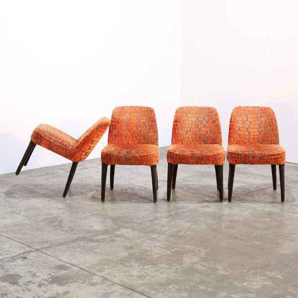 Maxalto Orange Patterned Febo Dining Chairs by Antonio Citterio, Set of Four @ REHAUS