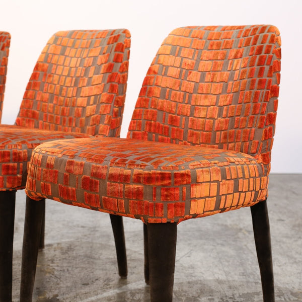 Maxalto Orange Patterned Febo Dining Chairs by Antonio Citterio, Set of Four @ REHAUS