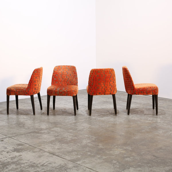 Maxalto Orange Patterned Febo Dining Chairs by Antonio Citterio, Set of Four @ REHAUS