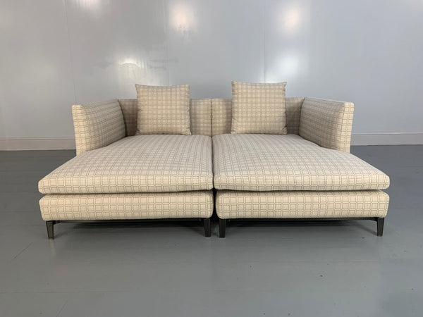 Minotti Andersen Chaise Sofas Daybed in Geometric Linen Fabric, Set of 2 @ REHAUS