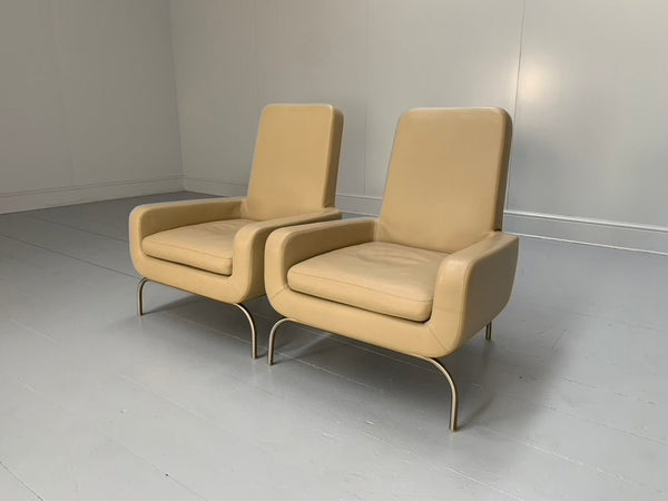 Minotti Dubuffet Armchair - In Taupe Pelle Leather, Set of Two @ REHAUS