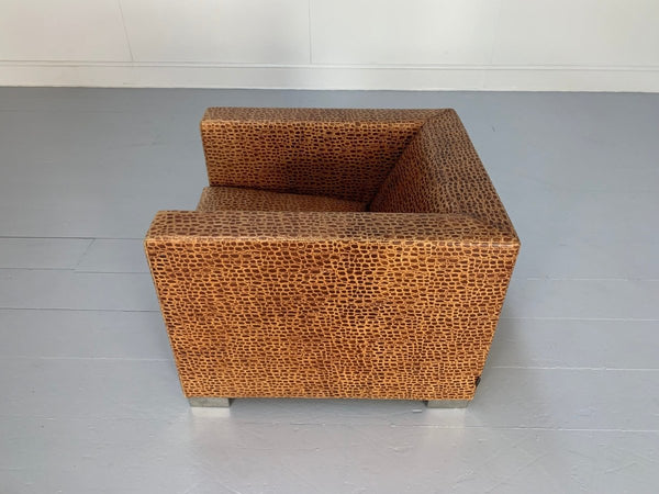 Minotti Suitcase Line Armchair & Ottoman - In Crocodile Leather @ REHAUS