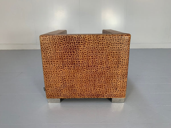 Minotti Suitcase Line Armchair & Ottoman - In Crocodile Leather @ REHAUS