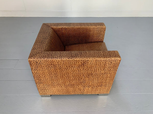 Minotti Suitcase Line Armchair & Ottoman - In Crocodile Leather @ REHAUS