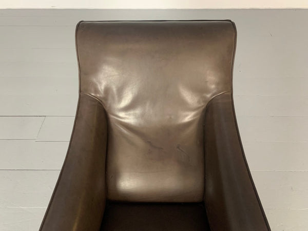 Molteni & C Doda Armchair - In Pale - Walnut Brown Leather @ REHAUS