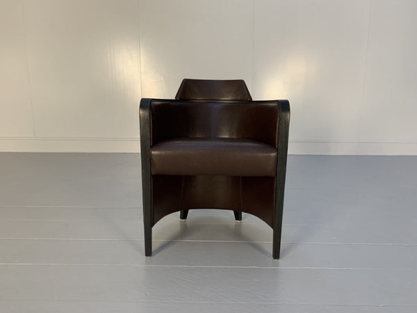 Moroso Miss Armchair - In Dark Brown Leather @ REHAUS