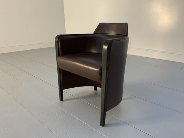 Moroso Miss Armchair - In Dark Brown Leather @ REHAUS