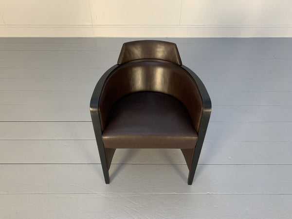 Moroso Miss Armchair - In Dark Brown Leather @ REHAUS