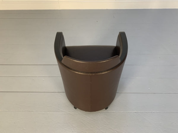 Moroso Miss Armchair - In Dark Brown Leather @ REHAUS