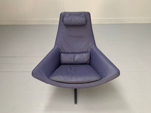 Pair of B&B Italia Metropolitan ME100 Armchairs - In Blue Gamma Leather @ REHAUS