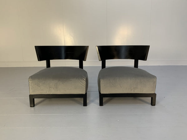 Pair of Flexform Thomas Armchairs - In Grey Velvet @ REHAUS
