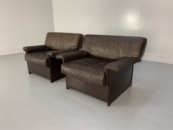 Pair of Matteo Grassi TM Armchairs - In Vintage Brown Leather @ REHAUS