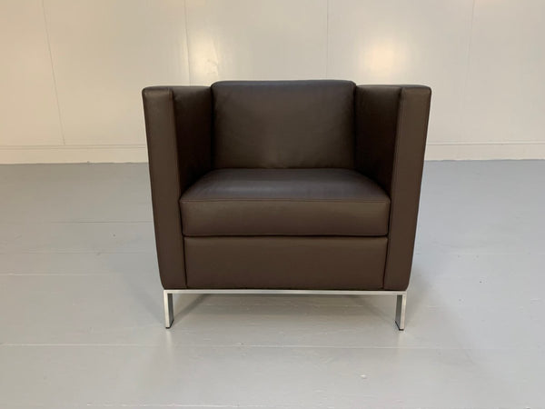 Pair of Walter Knoll Foster 500.10 Armchairs - In Dark - Brown Leather @ REHAUS