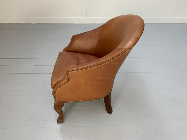 Ralph Lauren Beldon Armchair - In Tan Brown Saddle Leather @ REHAUS